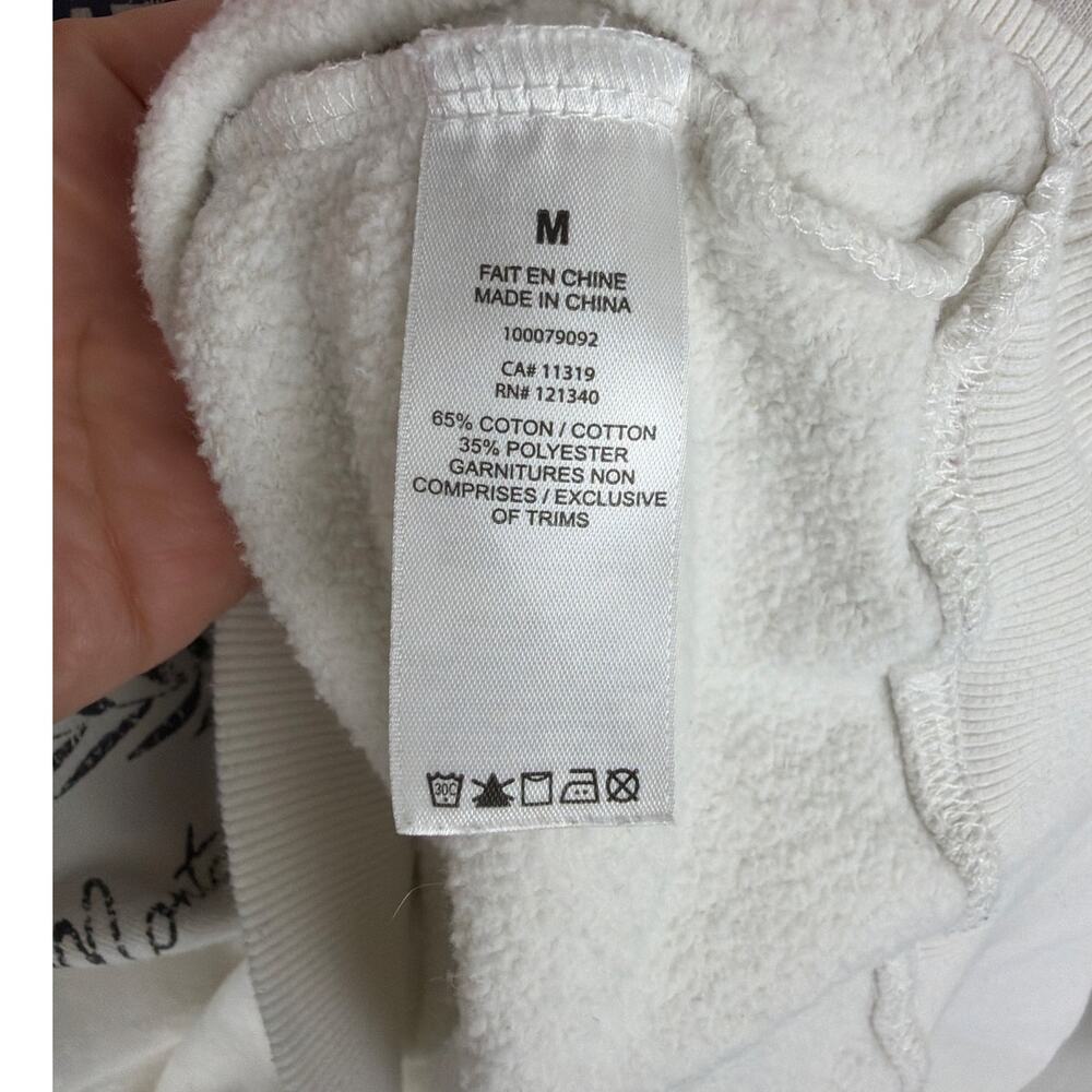 Garage Womens Montauk Sweatshirt Medium White Pink Yacht Club Relaxed Oversized - Picture 4 of 6